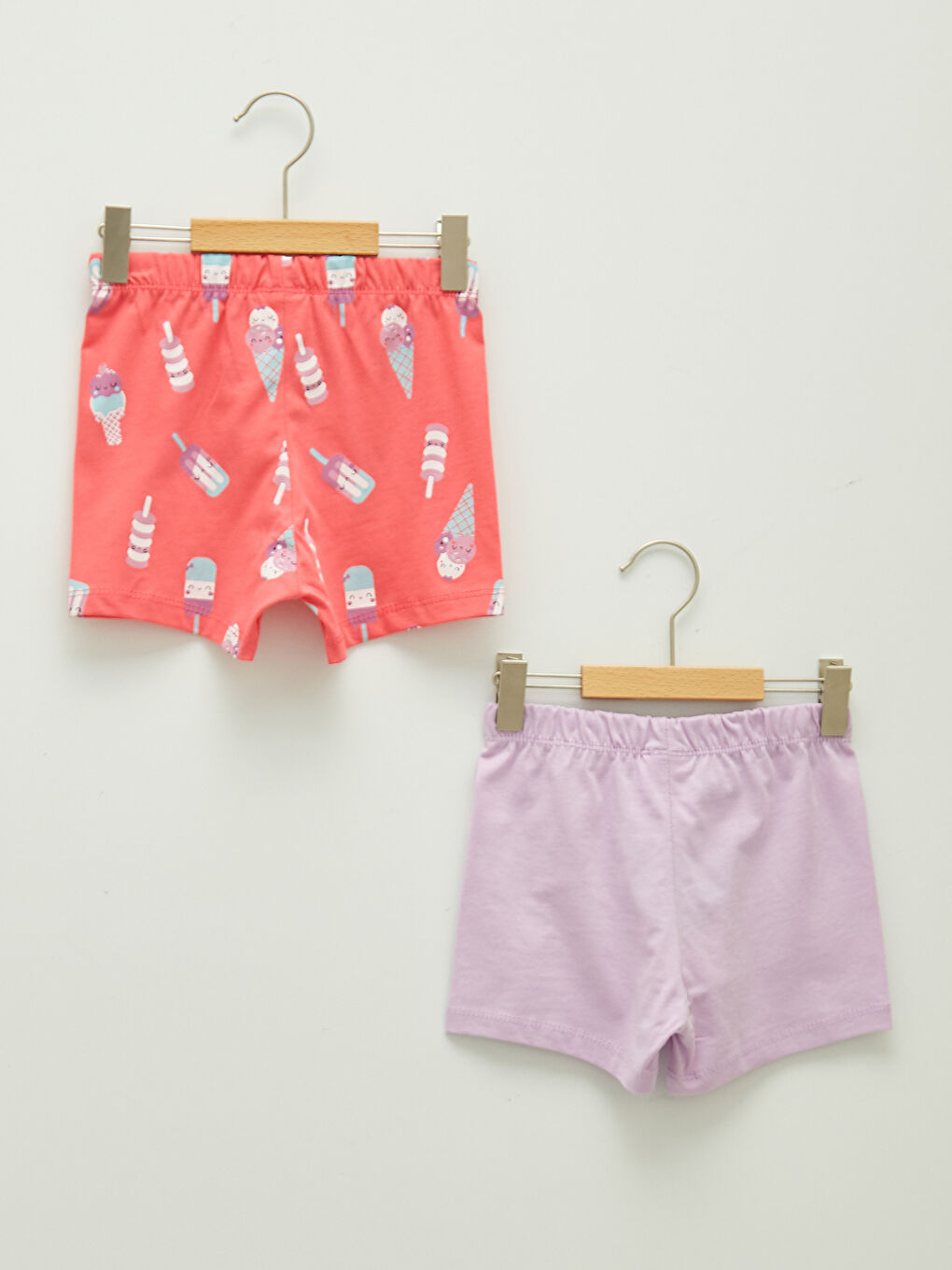 Lila Beli Lastikli Baskılı Kız Bebek Pijama Alt 2'li-1