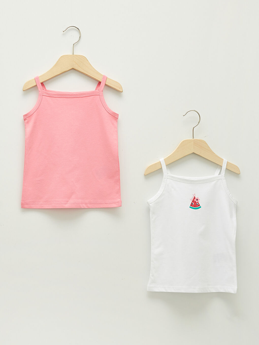 Square Collar Strappy Baby Girls' Vest 2 Pack