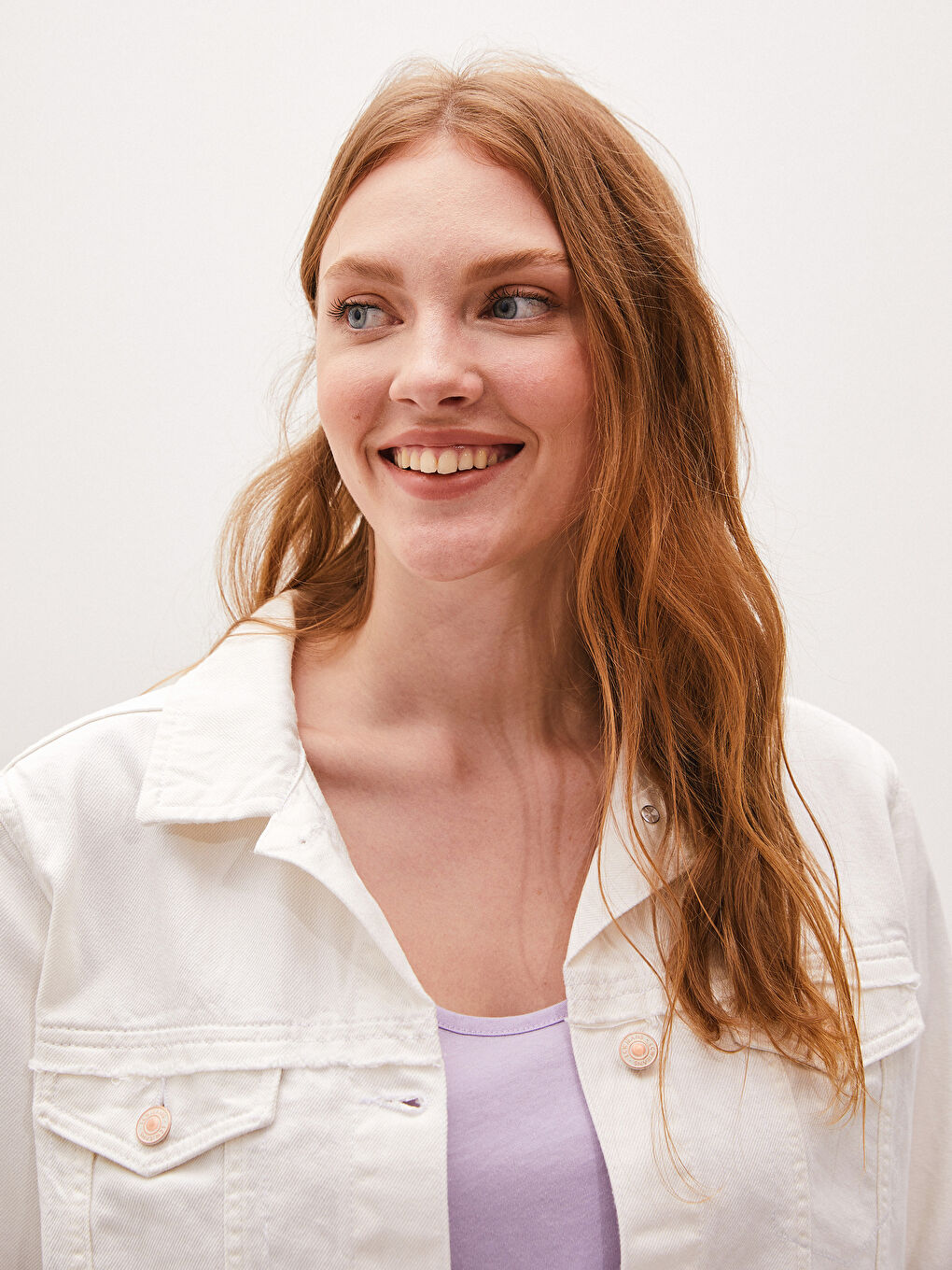 Geacă din Denim pentru Femei cu Detalii la Buzunar, Simplă, cu Mânecă Lungă-2