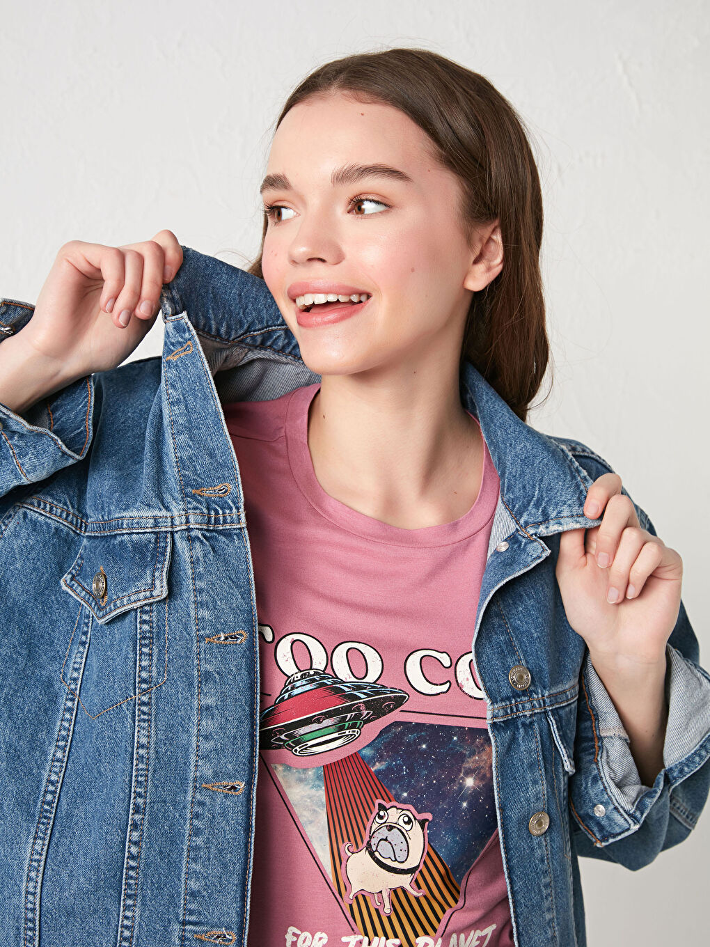 İndigo Cep Detaylı Uzun Kollu Pamuklu Kadın Rodeo Jean Ceket-2