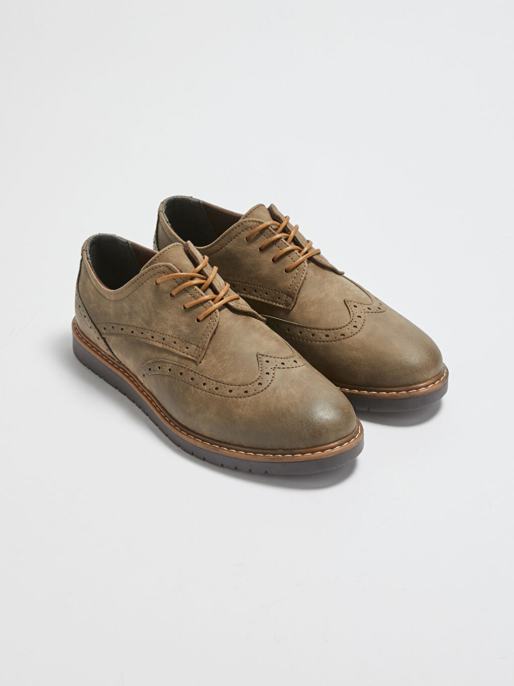 Bej Bağcıklı Erkek Klasik Ayakkabı-2