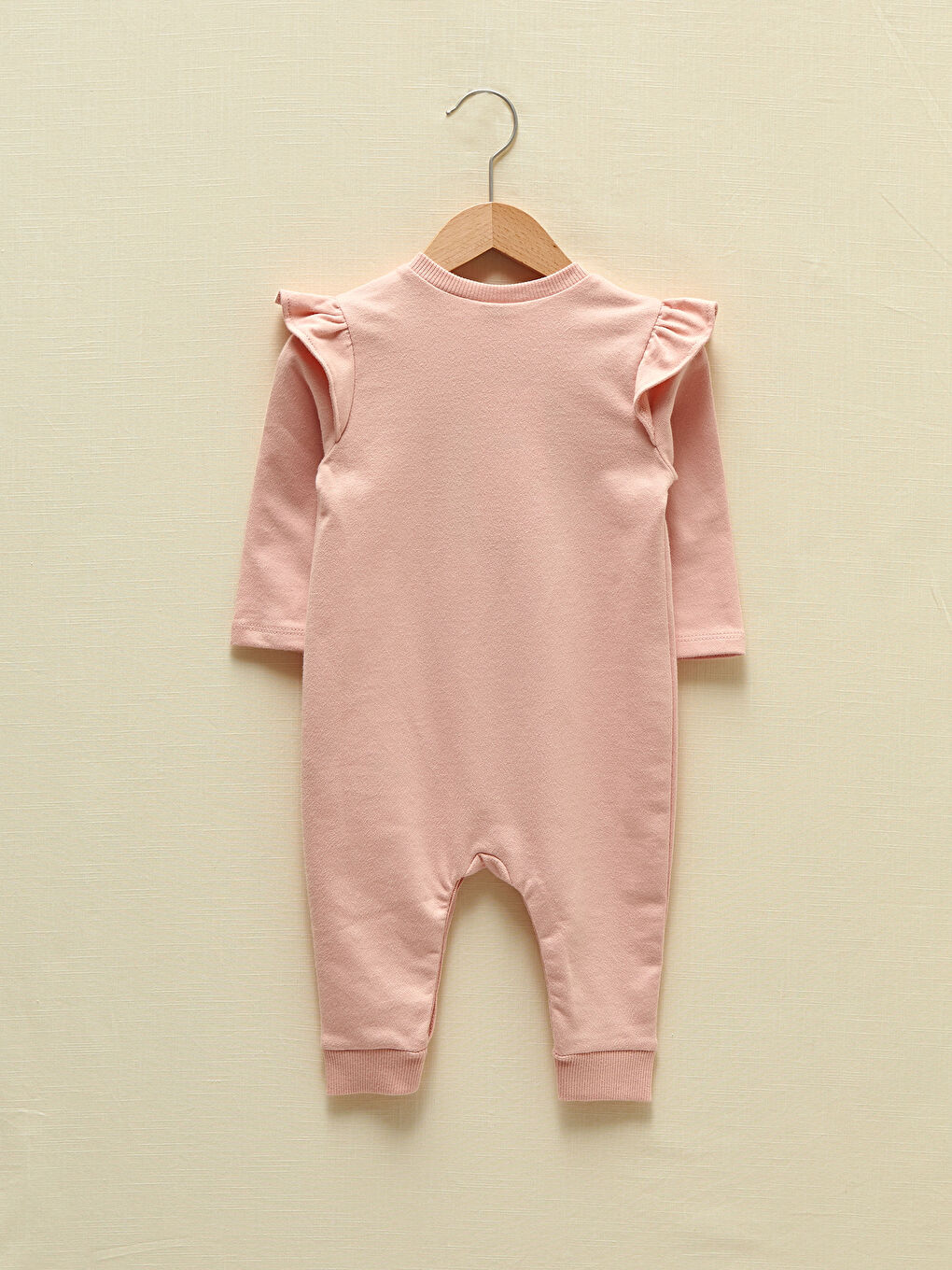 Crew Neck Long Sleeve Printed Baby Girl Jumpsuit-1