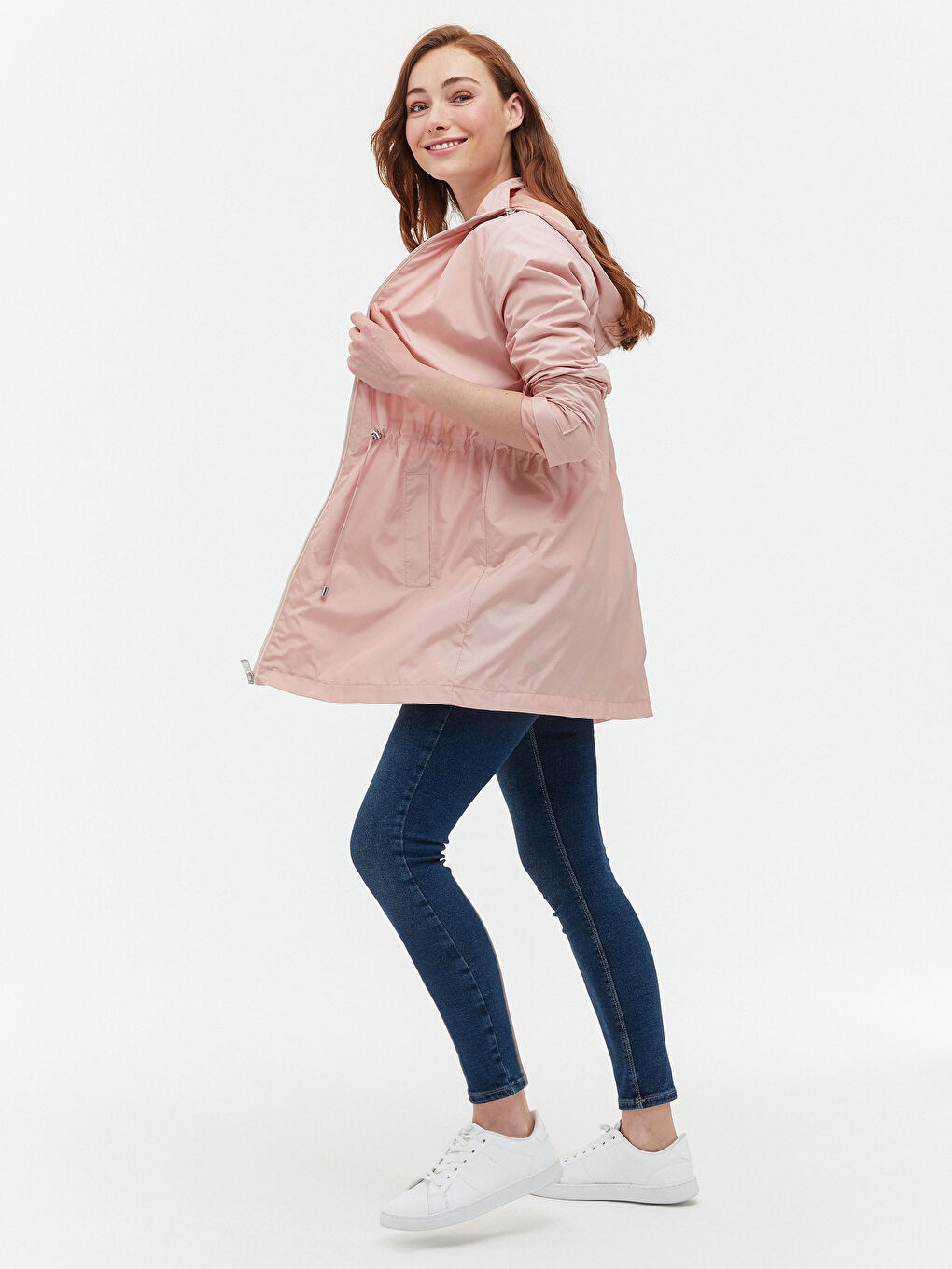 Дъждобран с качулка и цип-3