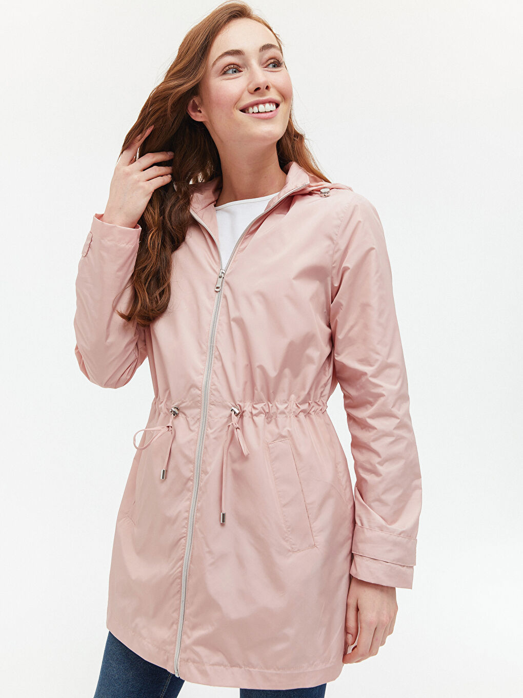 Дъждобран с качулка и цип-5