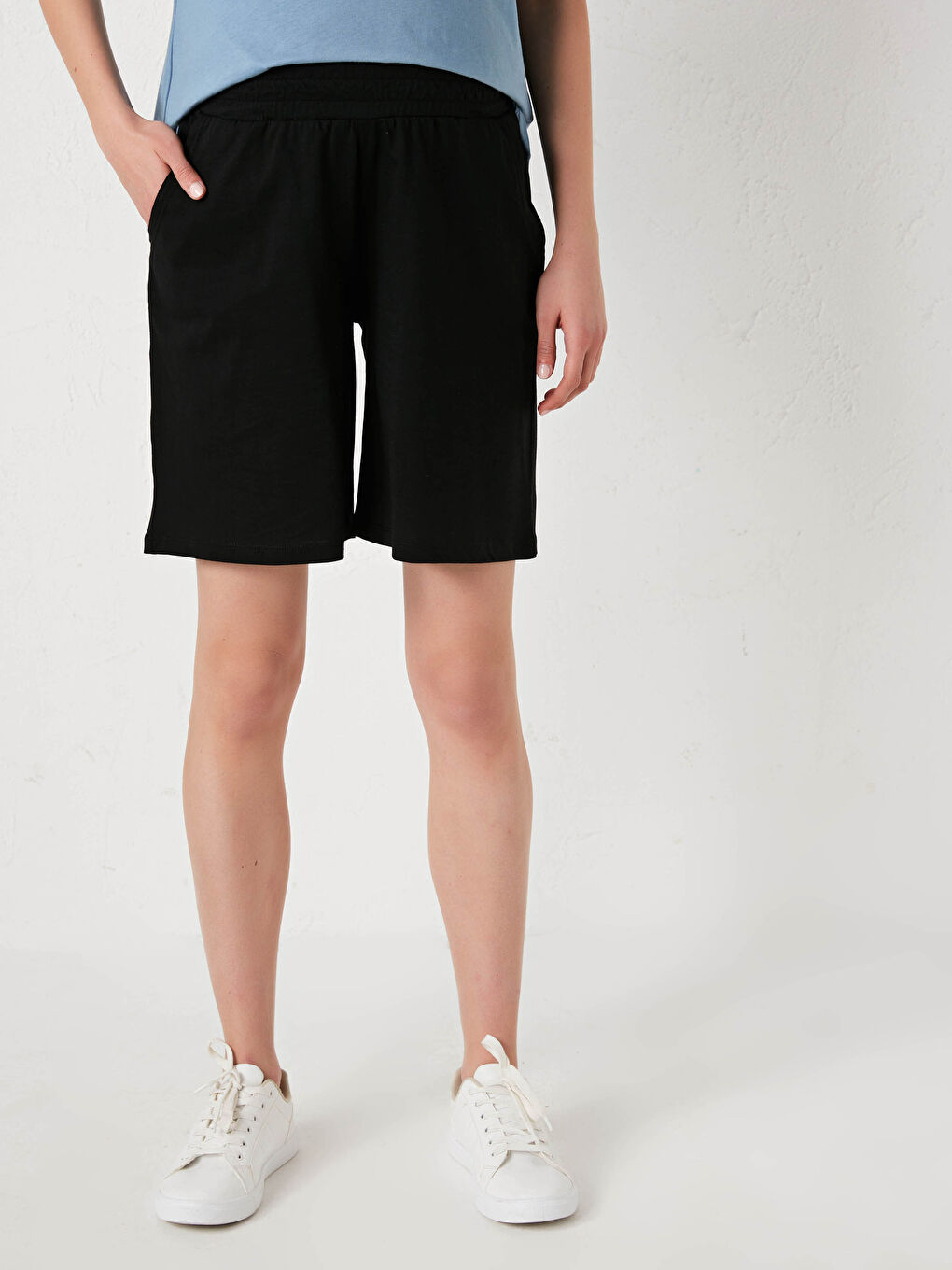 Шорты для беременных из хлопка с эластичной талией и карманами-2