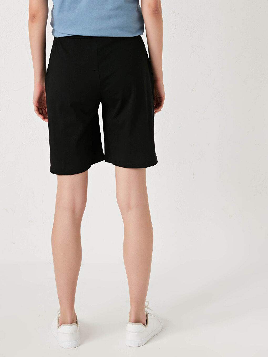 Шорты для беременных из хлопка с эластичной талией и карманами-3