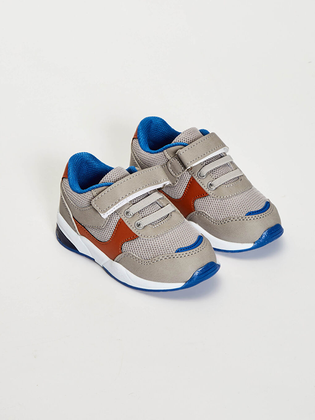 Gri Erkek Bebek Işıklı & Cırt Cırtlı Günlük Spor Ayakkabı-1