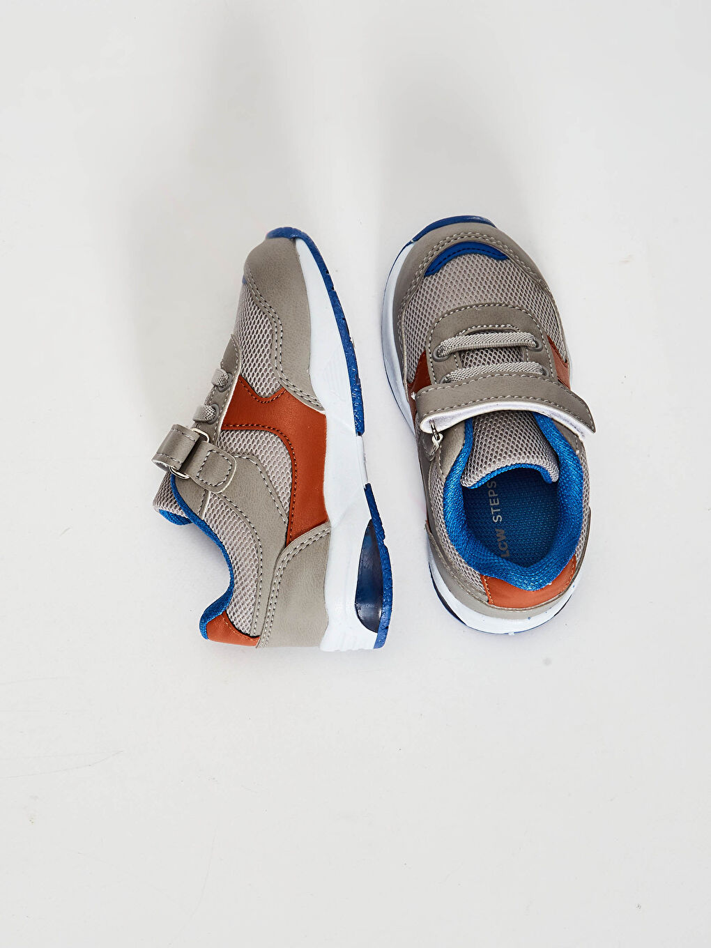 Gri Erkek Bebek Işıklı & Cırt Cırtlı Günlük Spor Ayakkabı-2