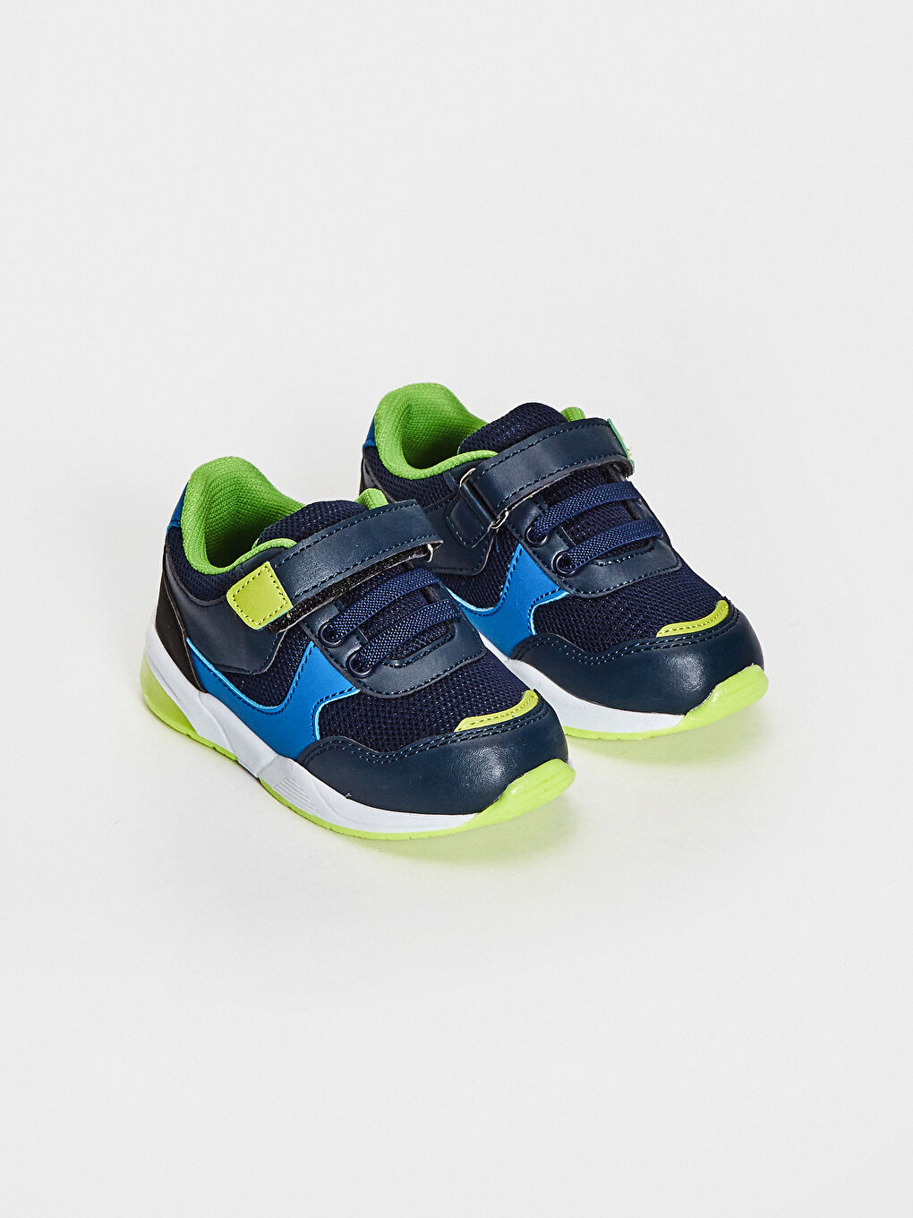 Lacivert Erkek Bebek Işıklı & Cırt Cırtlı Günlük Spor Ayakkabı-1