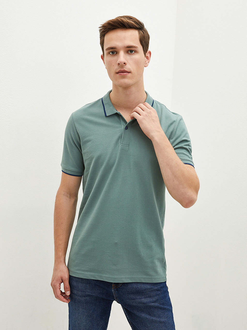Polo Neck Short Sleeve Pique Men's T-shirt