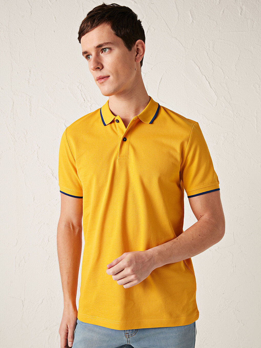 Polo Neck Short Sleeve Pique Men's T-Shirt