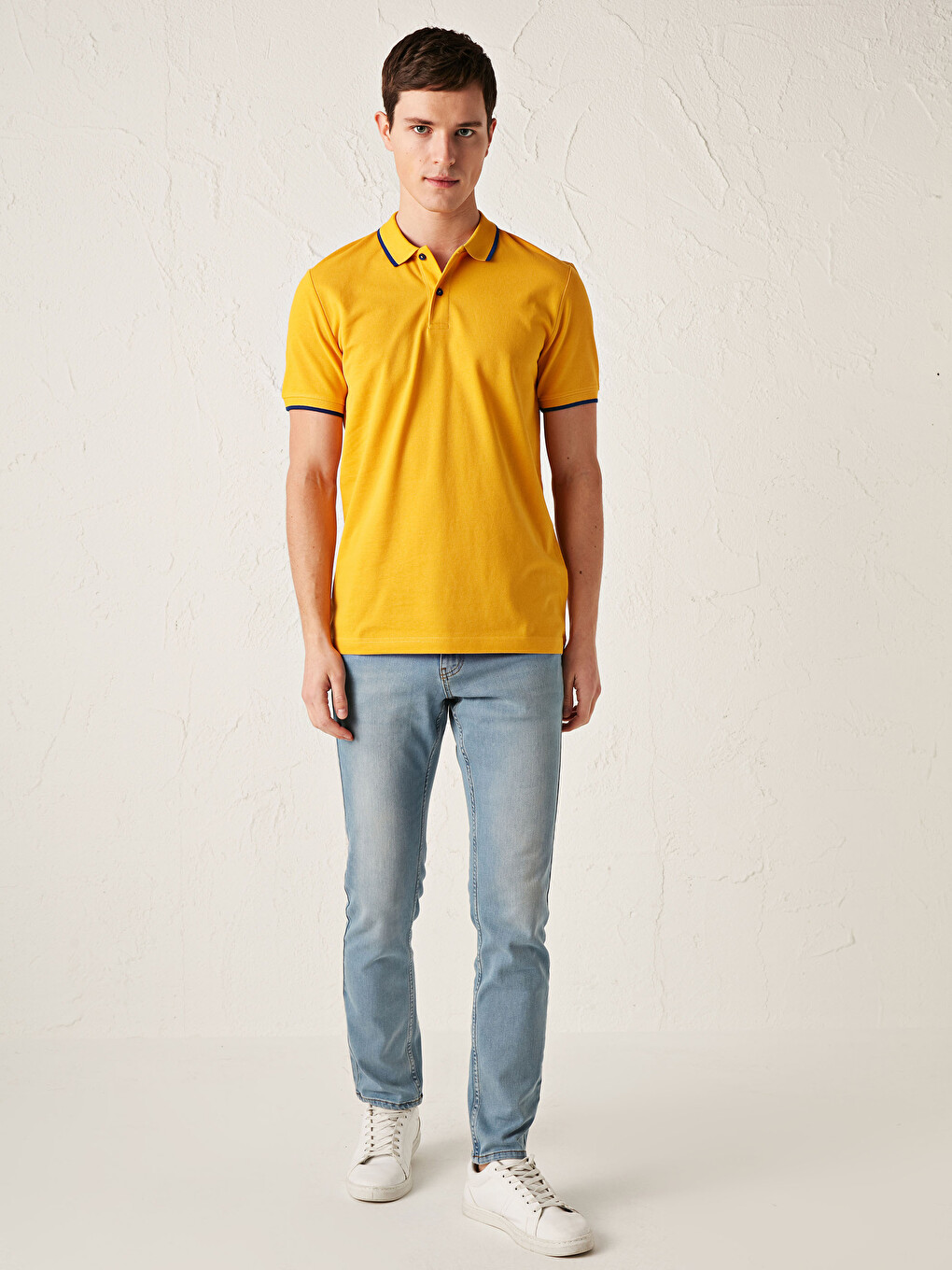 Polo Neck Short Sleeve Pique Men's T-Shirt-2