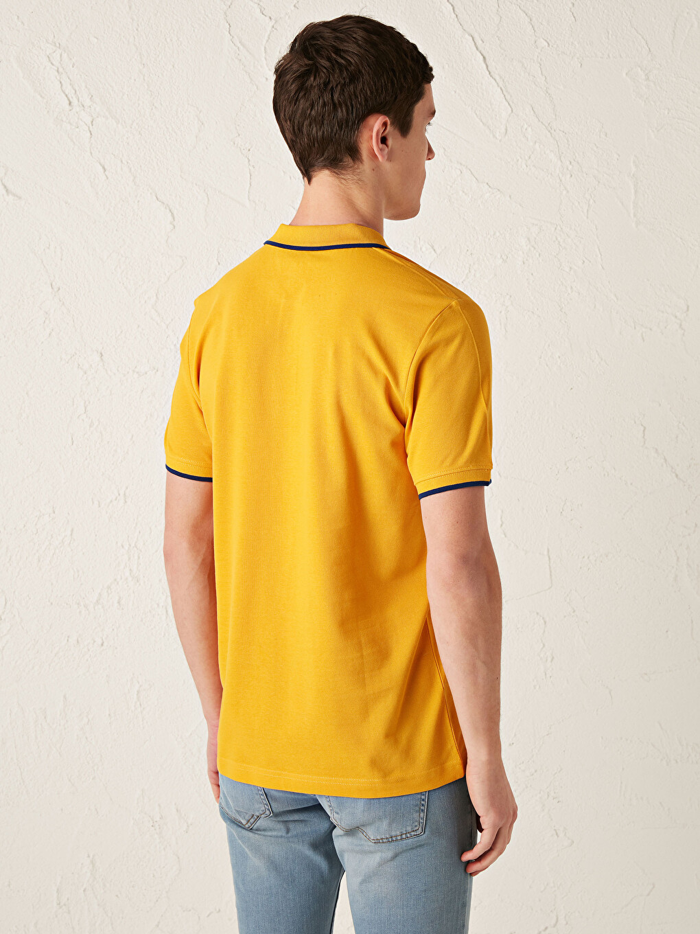 Polo Neck Short Sleeve Pique Men's T-Shirt-3