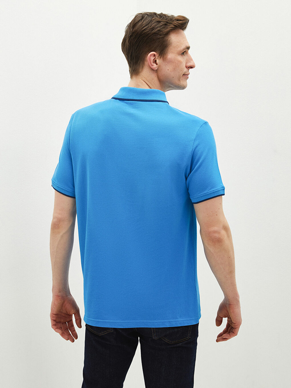 Polo Neck Short Sleeve Pique Men's T-Shirt-3