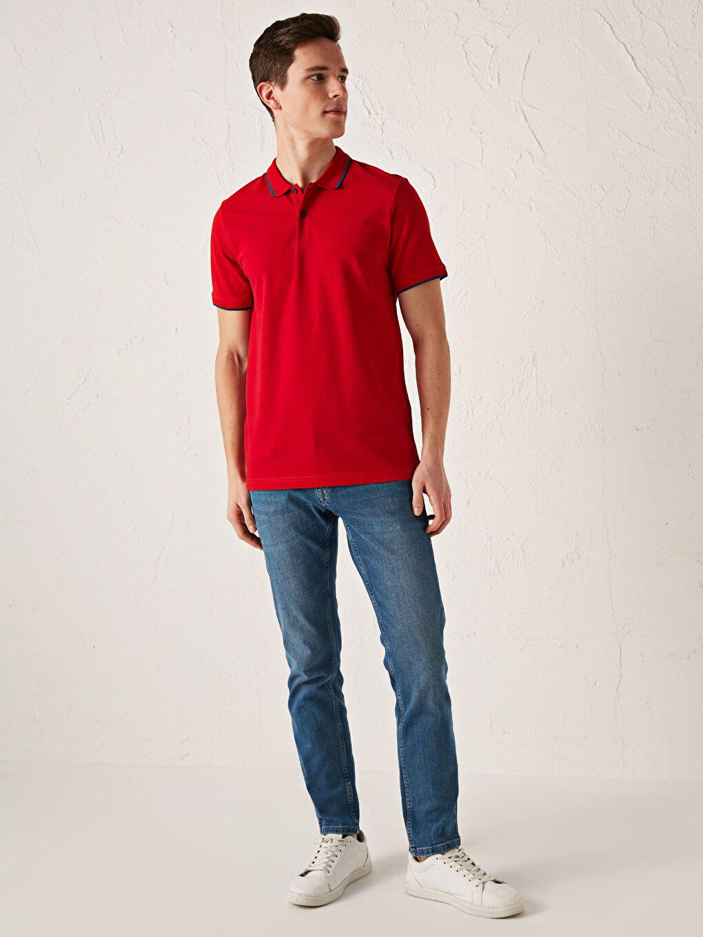 Tricou Polo Guler Mânecă Scurtă Pique pentru Bărbați-1