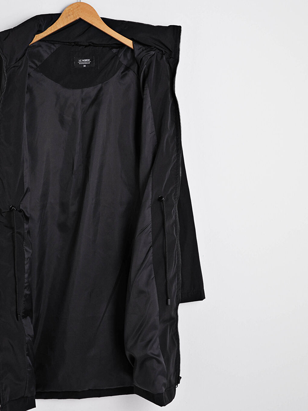 Әйелдерге арналған ұзын жеңді биік жағалы қалтасы бар жаңбырға арналған күрте-10