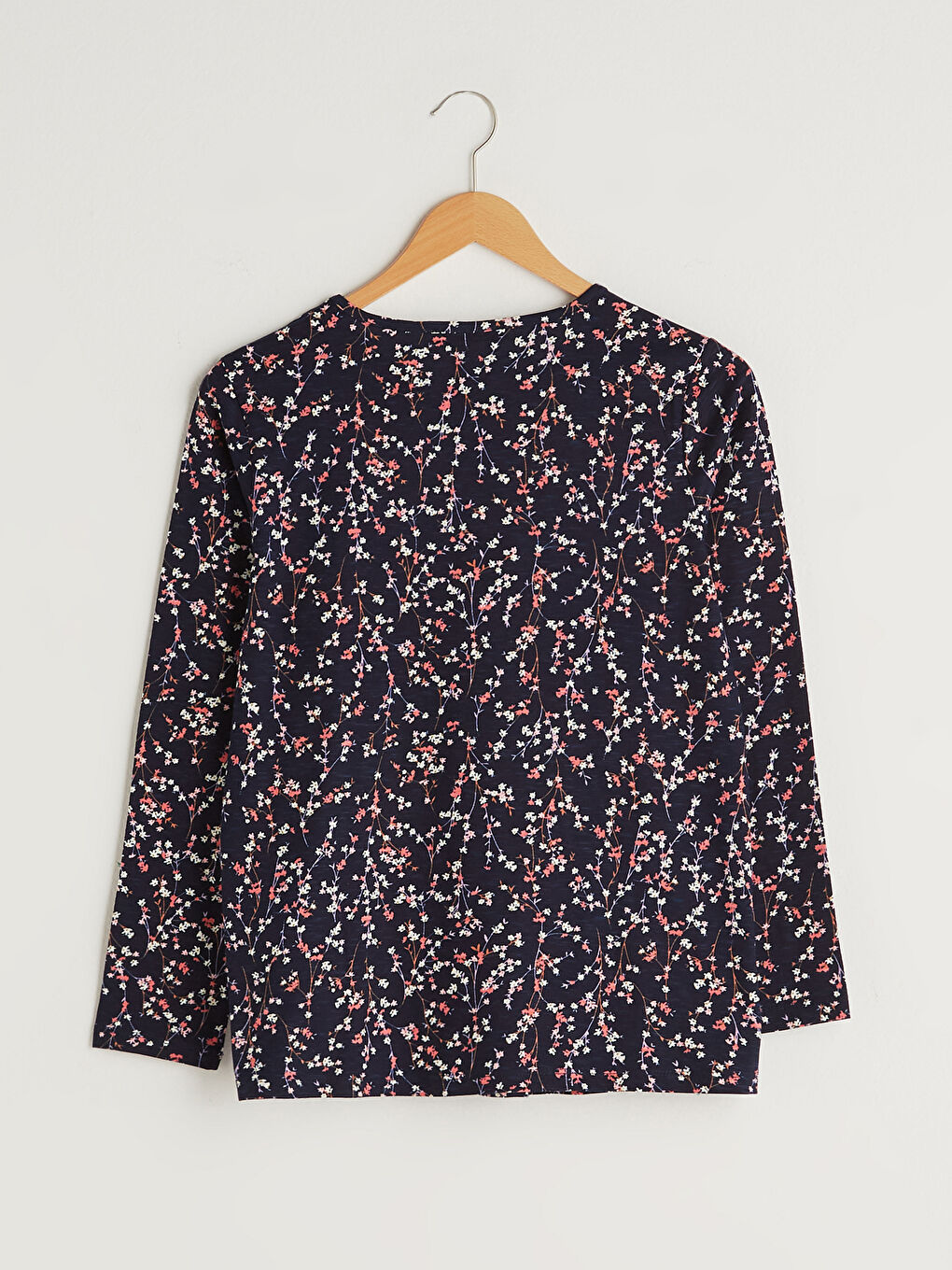 Crew Neck Floral Print Long Sleeve Women's T-Shirt -S1CP11Z8-F9C