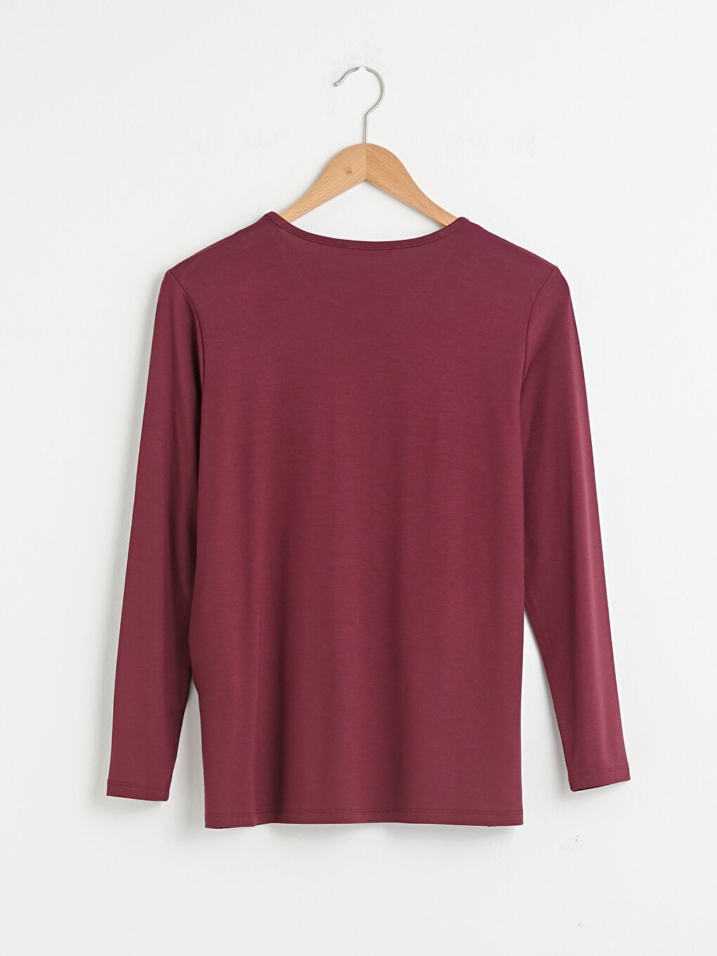 Crew Neck Embroidery Detailed Long Sleeve Viscose Women's Blouse-6