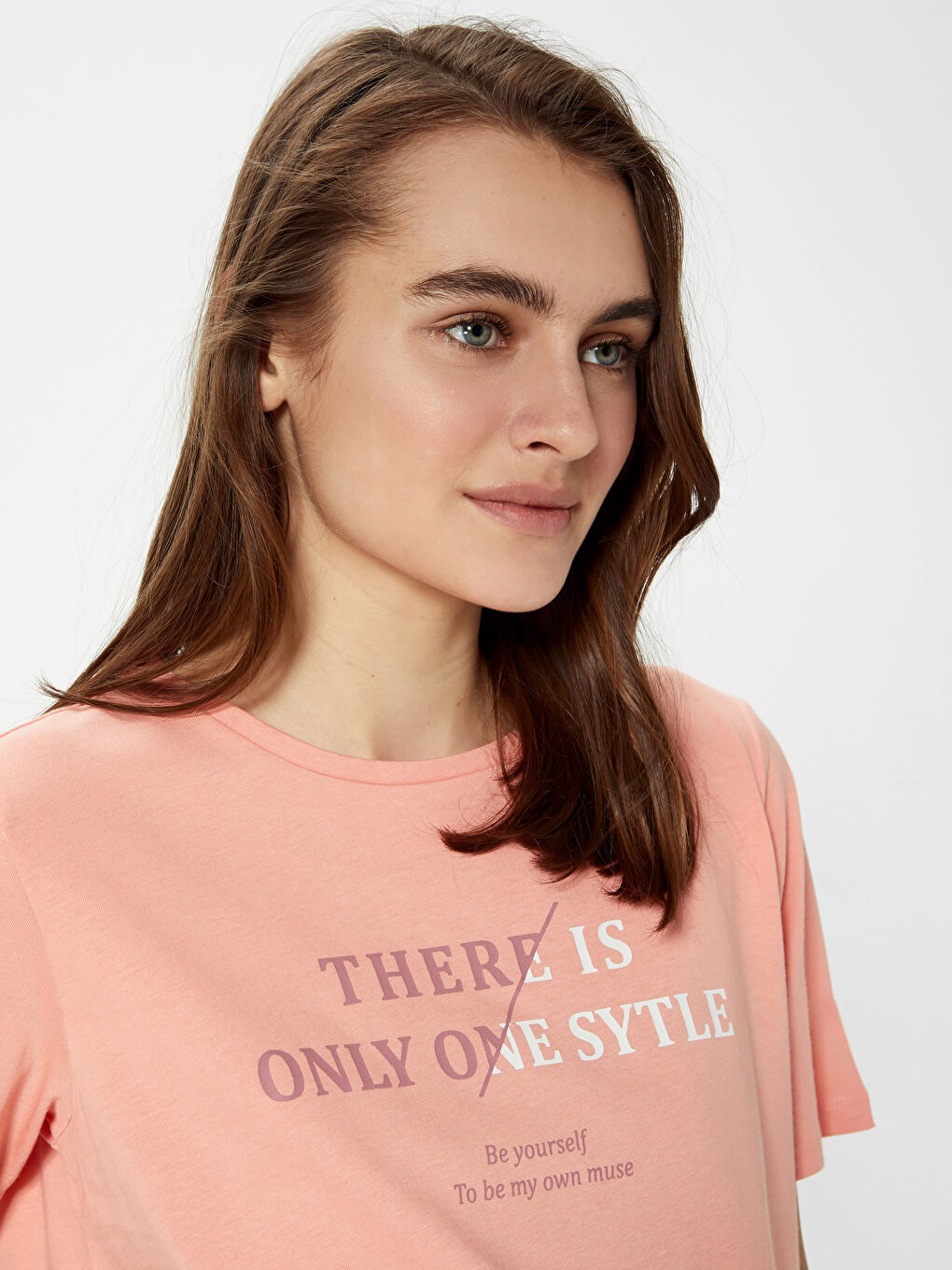 Crew Neck Printed Short Sleeve Cotton Maternity T-shirt-3