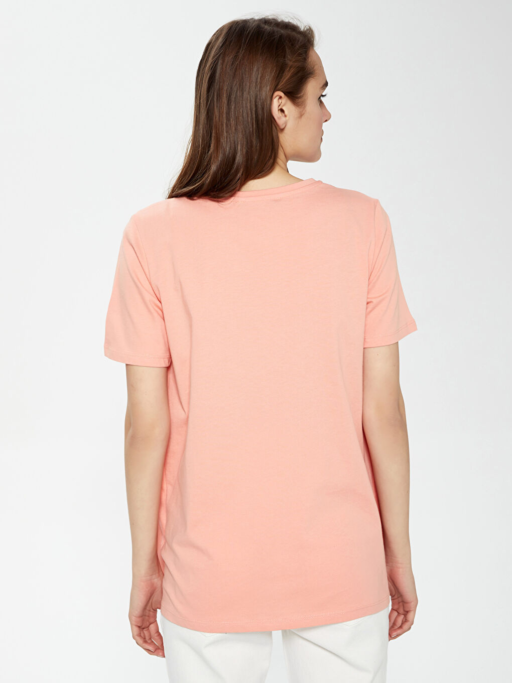 Crew Neck Printed Short Sleeve Cotton Maternity T-shirt-4