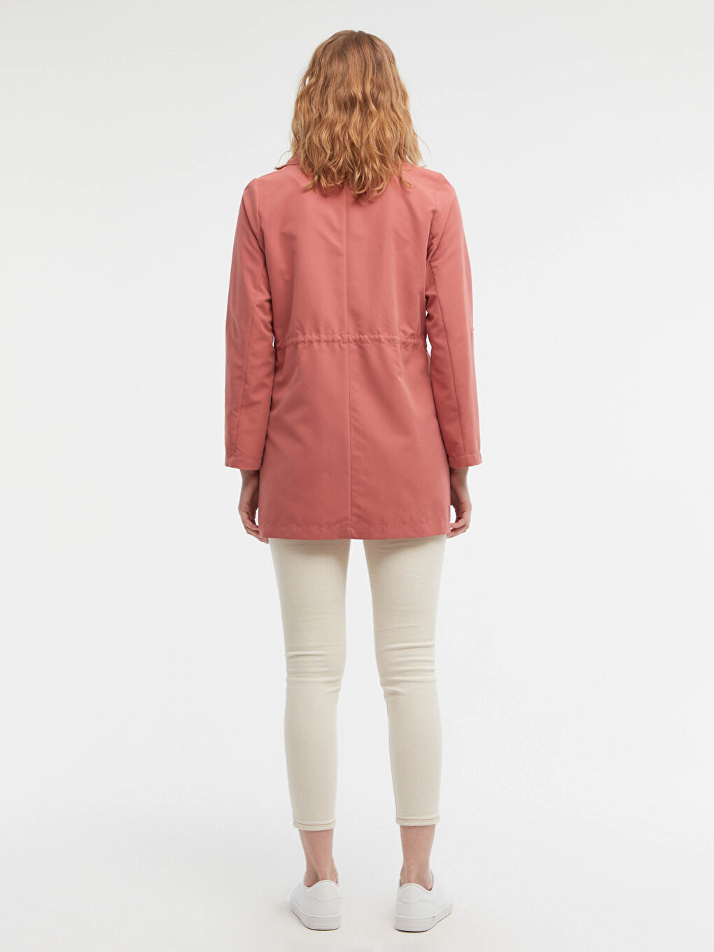 Pembe Beli Bağlama Detaylı Trençkot-1