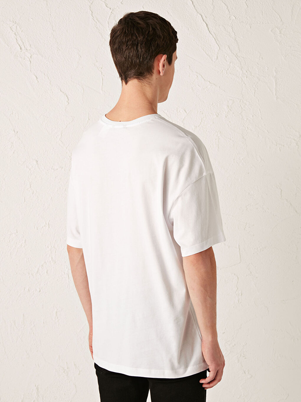 T-shirt en coton peigné imprimé Mâchoires à col rond oversize-3