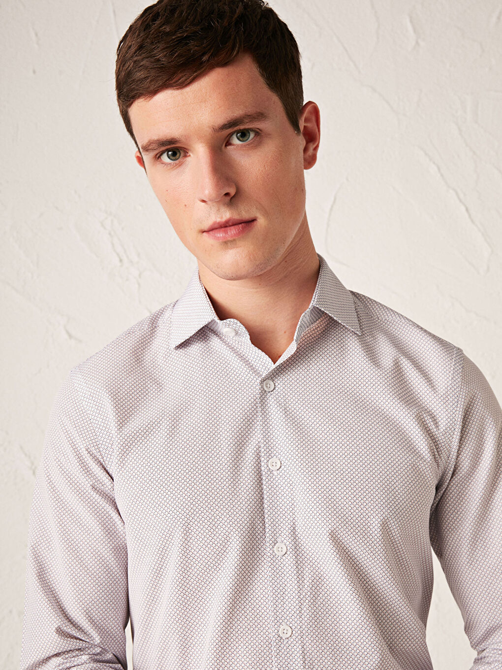 Chemise Slim Fit à Manches Longues en Popeline