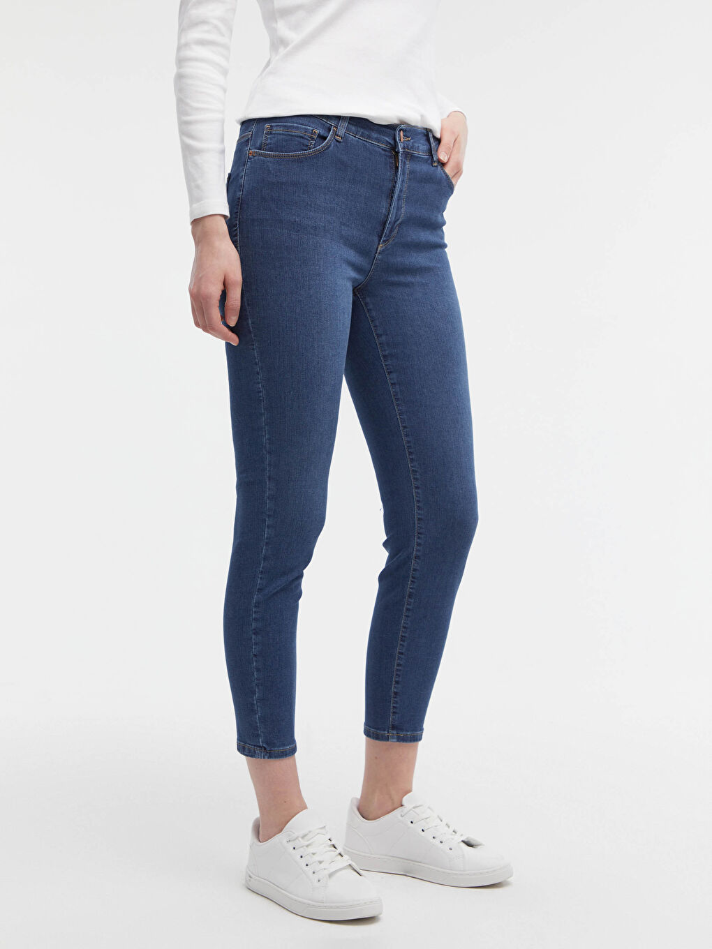 İndigo Yüksek Bel Mercury Skinny Fit Kadın Jean Pantolon-3