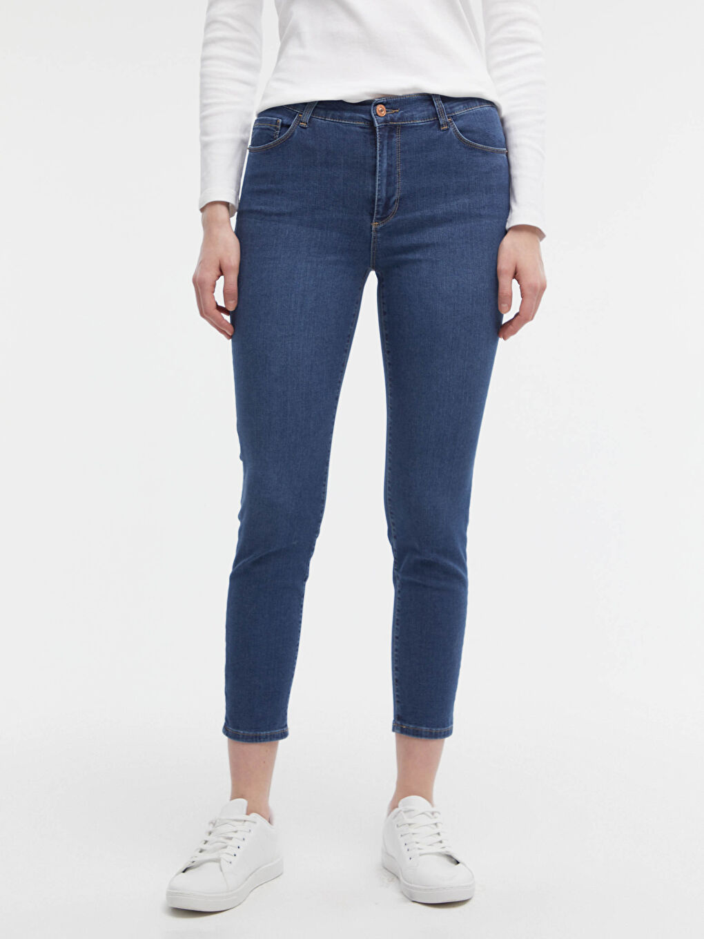 İndigo Yüksek Bel Mercury Skinny Fit Kadın Jean Pantolon-1