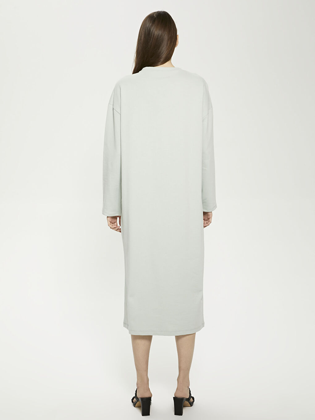 Robe pour Femmes à Col Rond Imprimée à Manches Longues-5