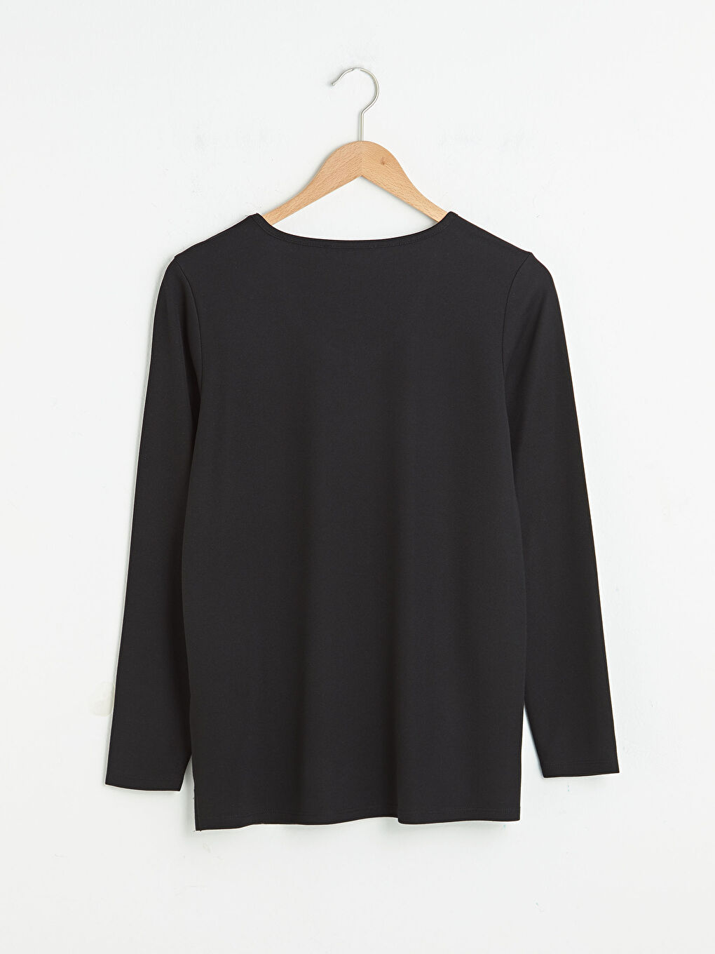 Siyah V Yaka Dantel Detaylı Ekose Uzun Kollu Kadın Bluz-7