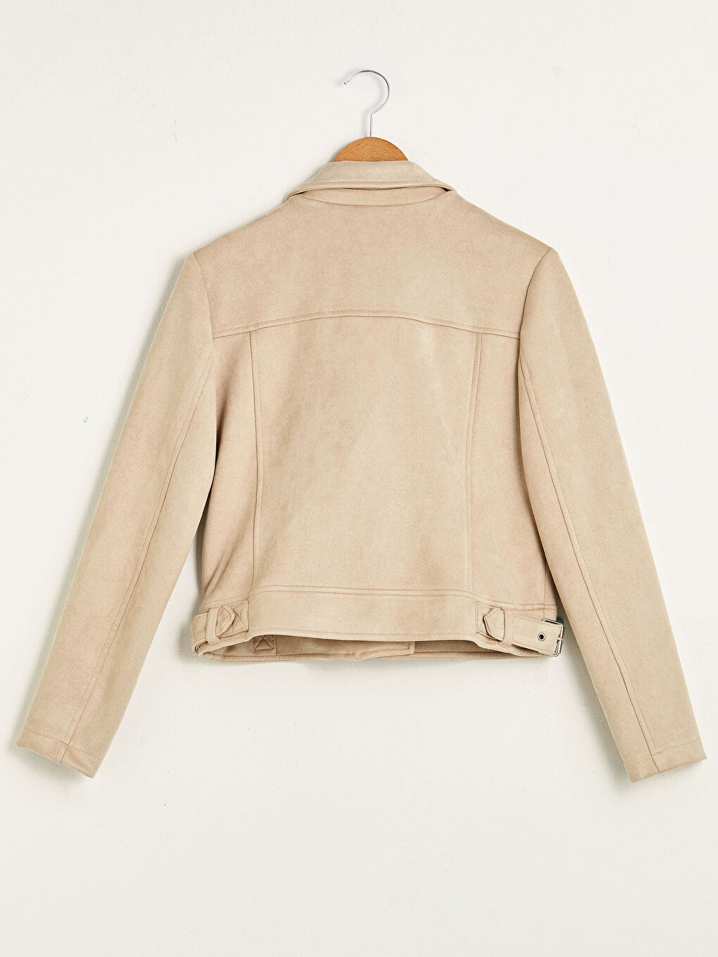 Shirt Collar Long Sleeve Suede Women Coat-7