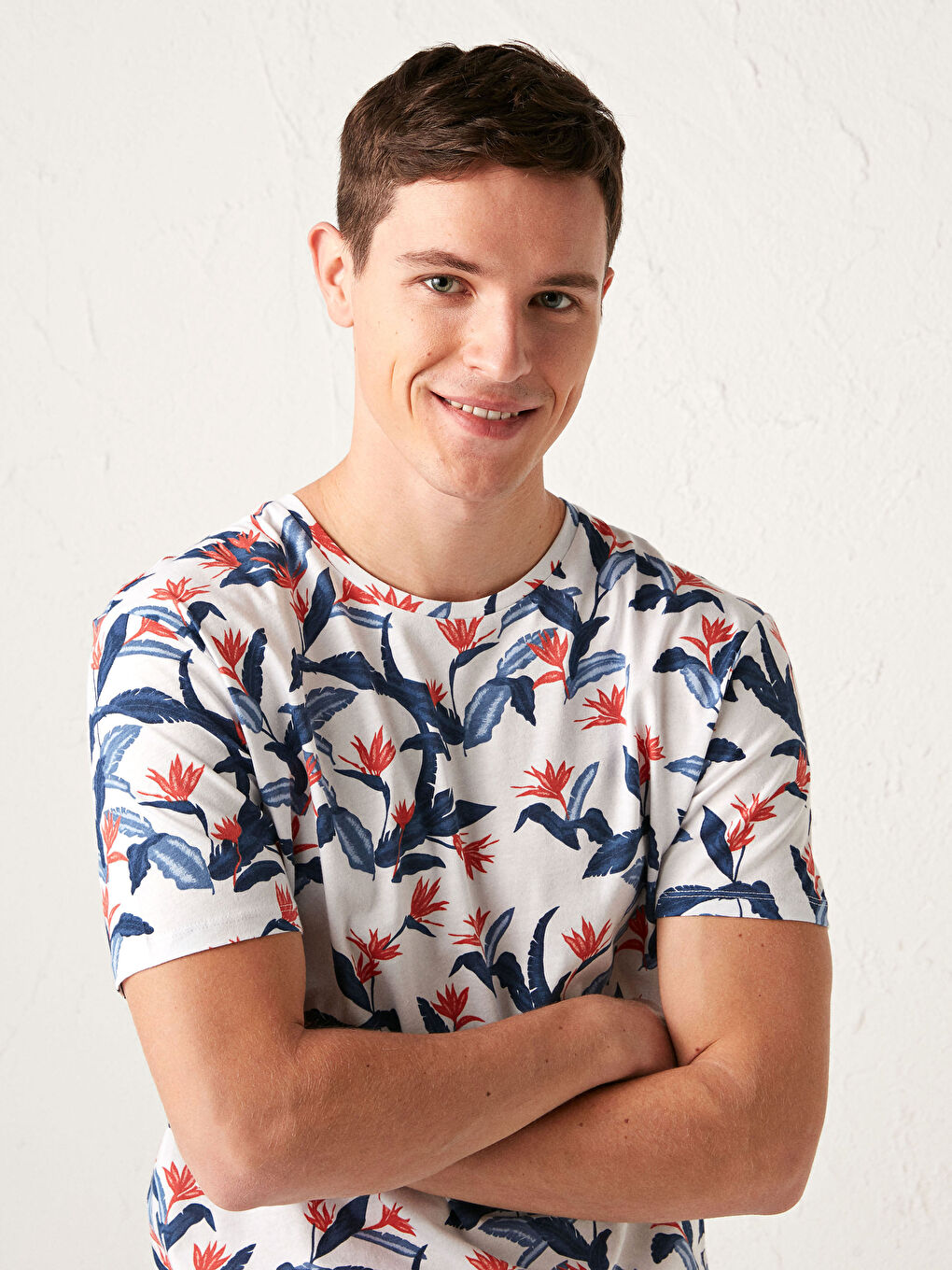 Majica od pamuka sa okruglim izrezom i štampom-2