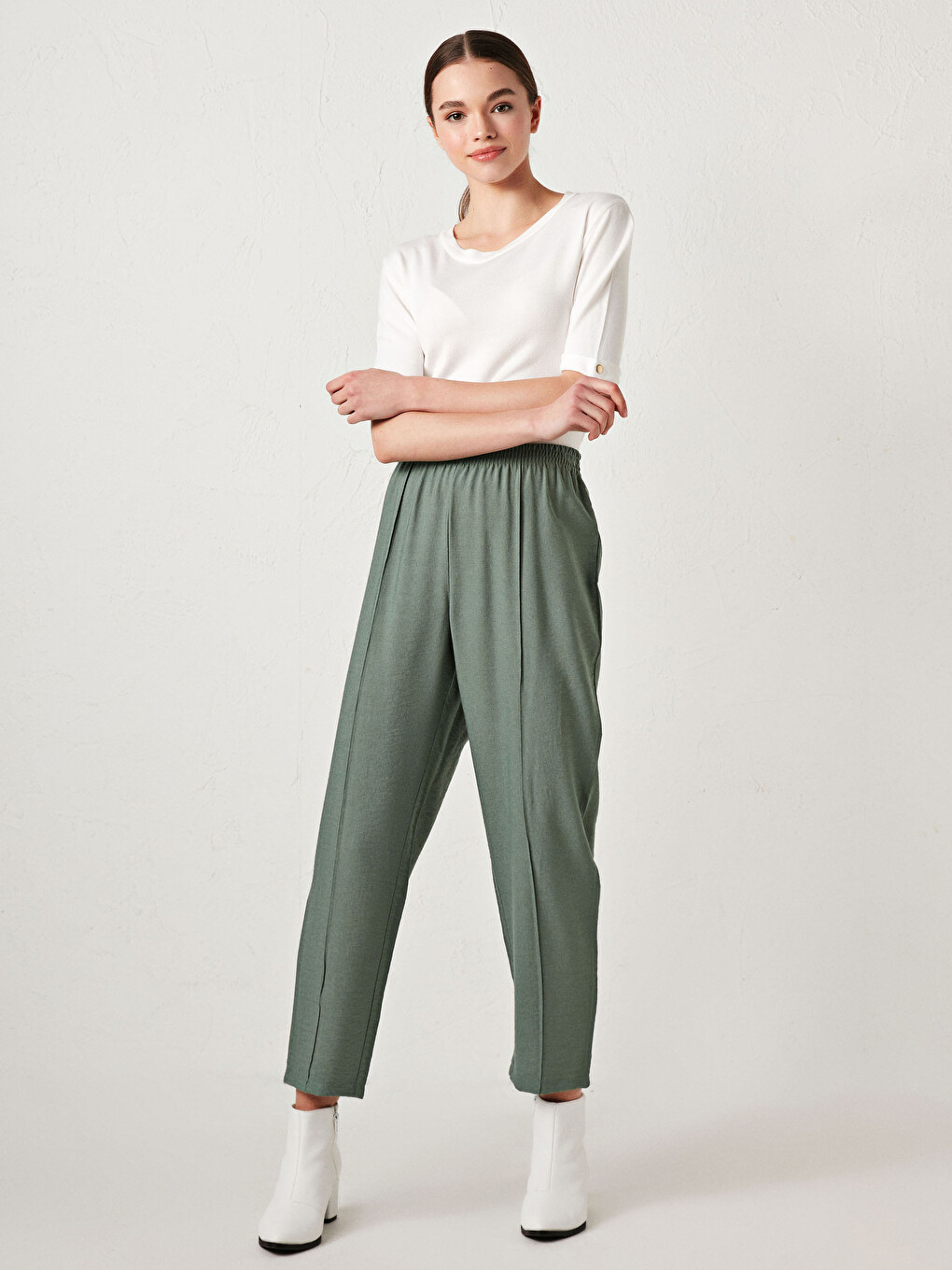 Elasticated Waist Women's Trousers-1