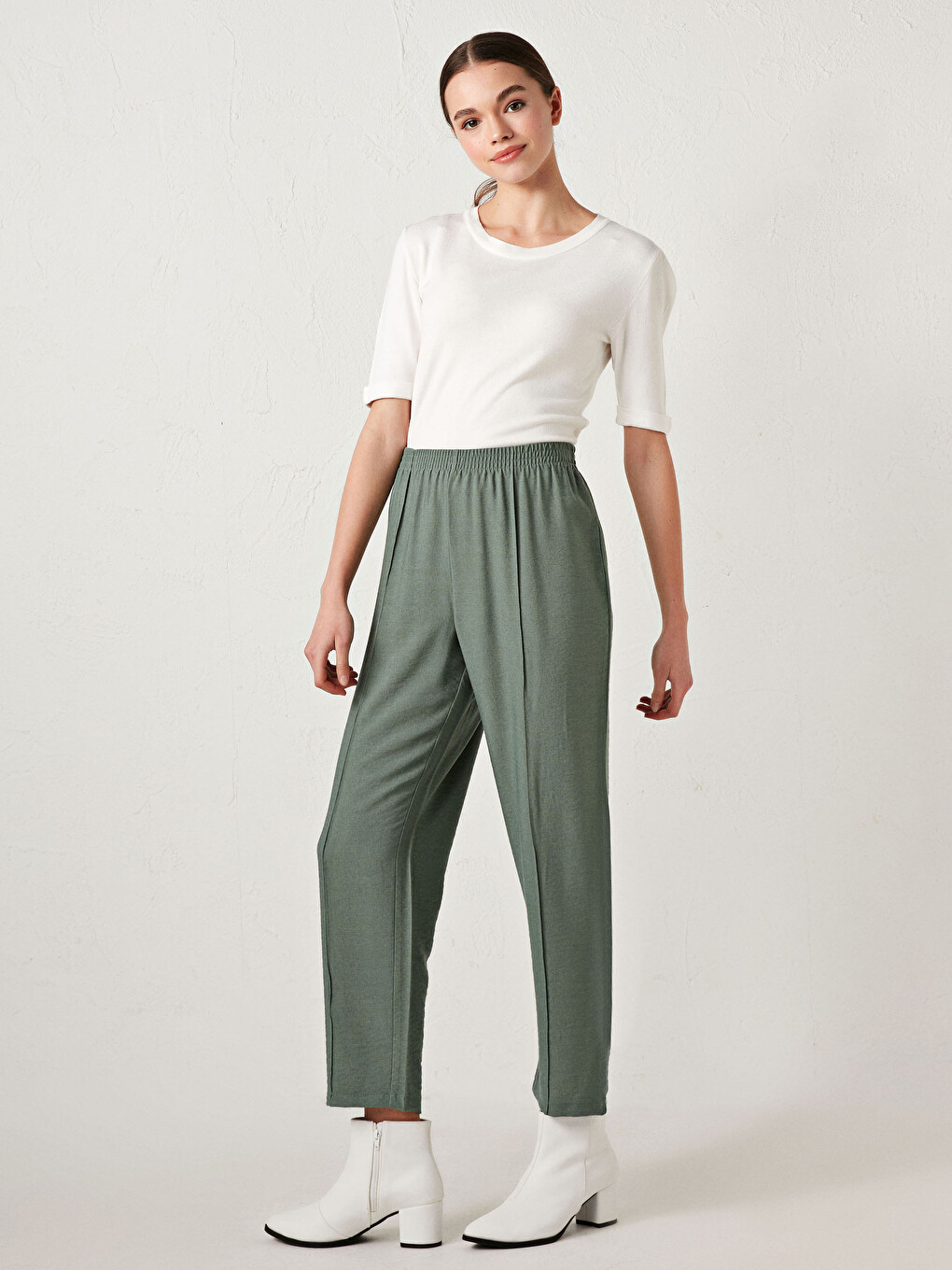 Elasticated Waist Women's Trousers-2