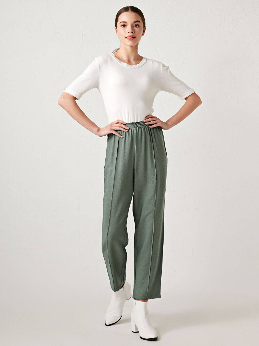 Elasticated Waist Women's Trousers-3