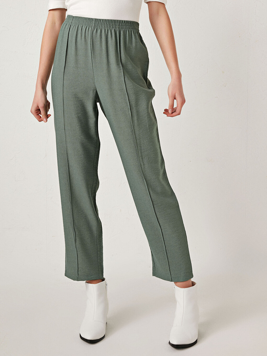 Elasticated Waist Women's Trousers-4