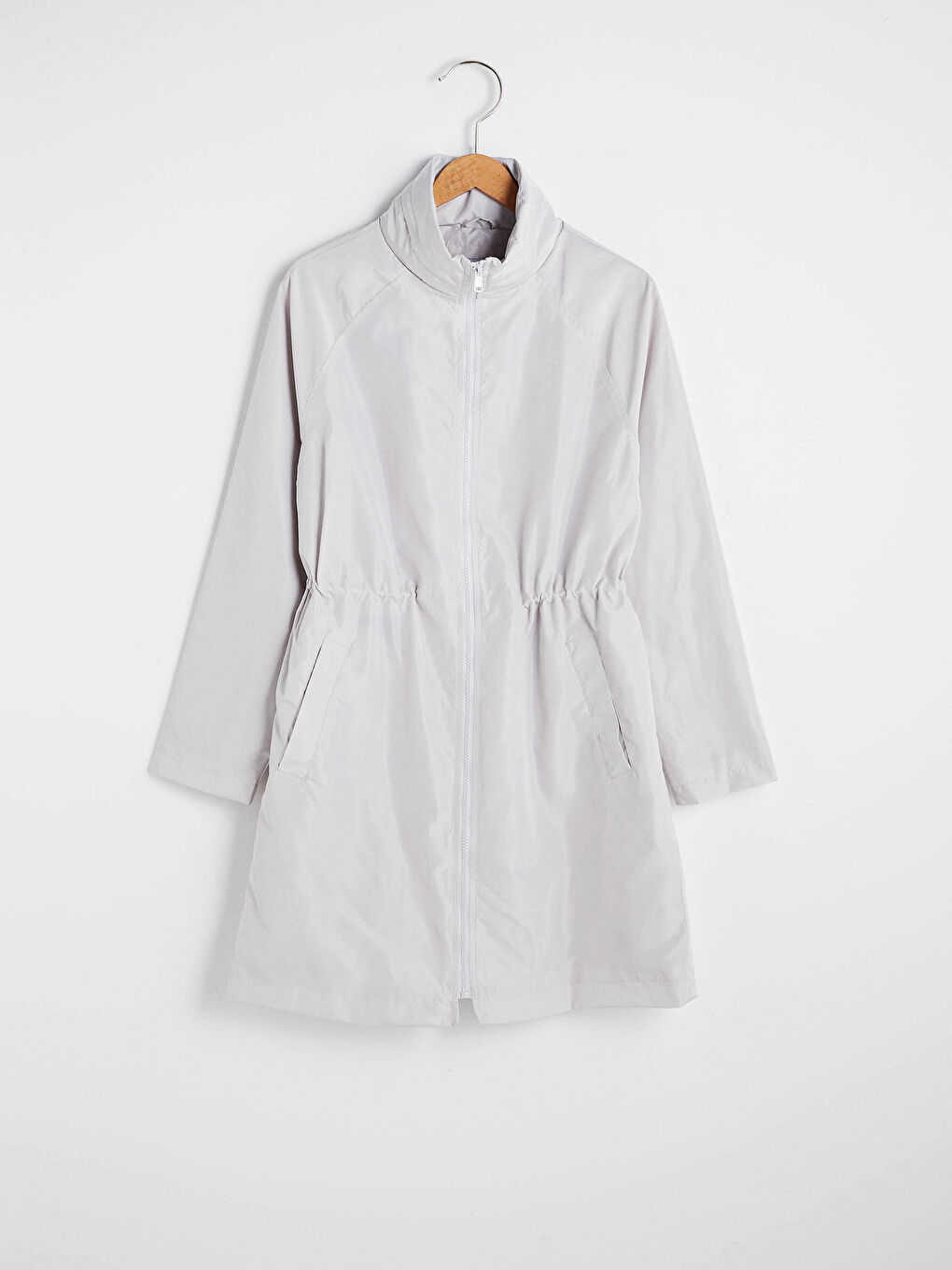 Bej Kapüşonlu İnce Yağmurluk-7