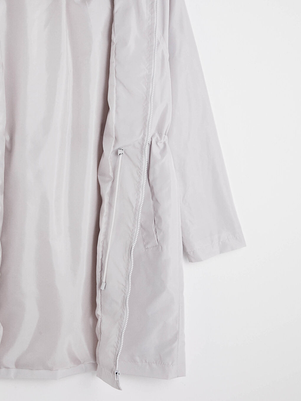 Bej Kapüşonlu İnce Yağmurluk-10