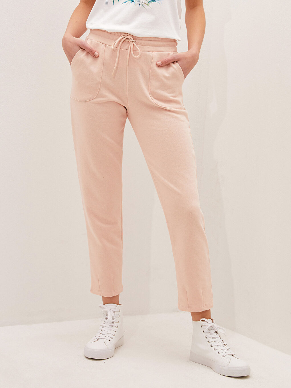 Pantalon de survêtement à taille élastiquée pour Femmes-3