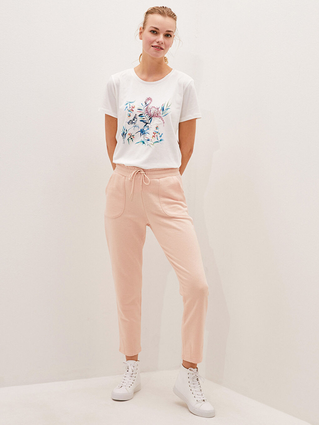 Pantalon de survêtement à taille élastiquée pour Femmes-1