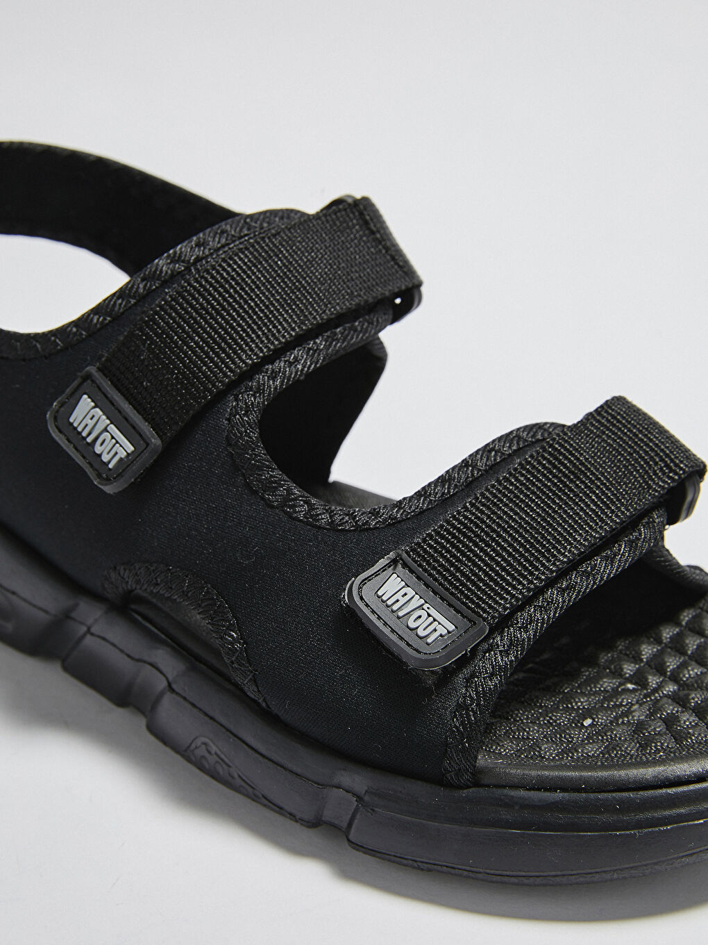 Siyah Erkek Çift Bantlı Cırt Cırtlı Sandalet-3