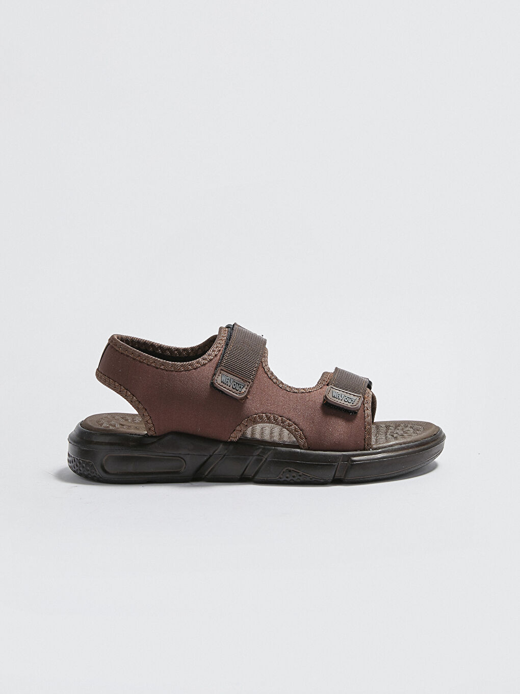 Kahverengi Erkek Çift Bantlı Cırt Cırtlı Sandalet-2