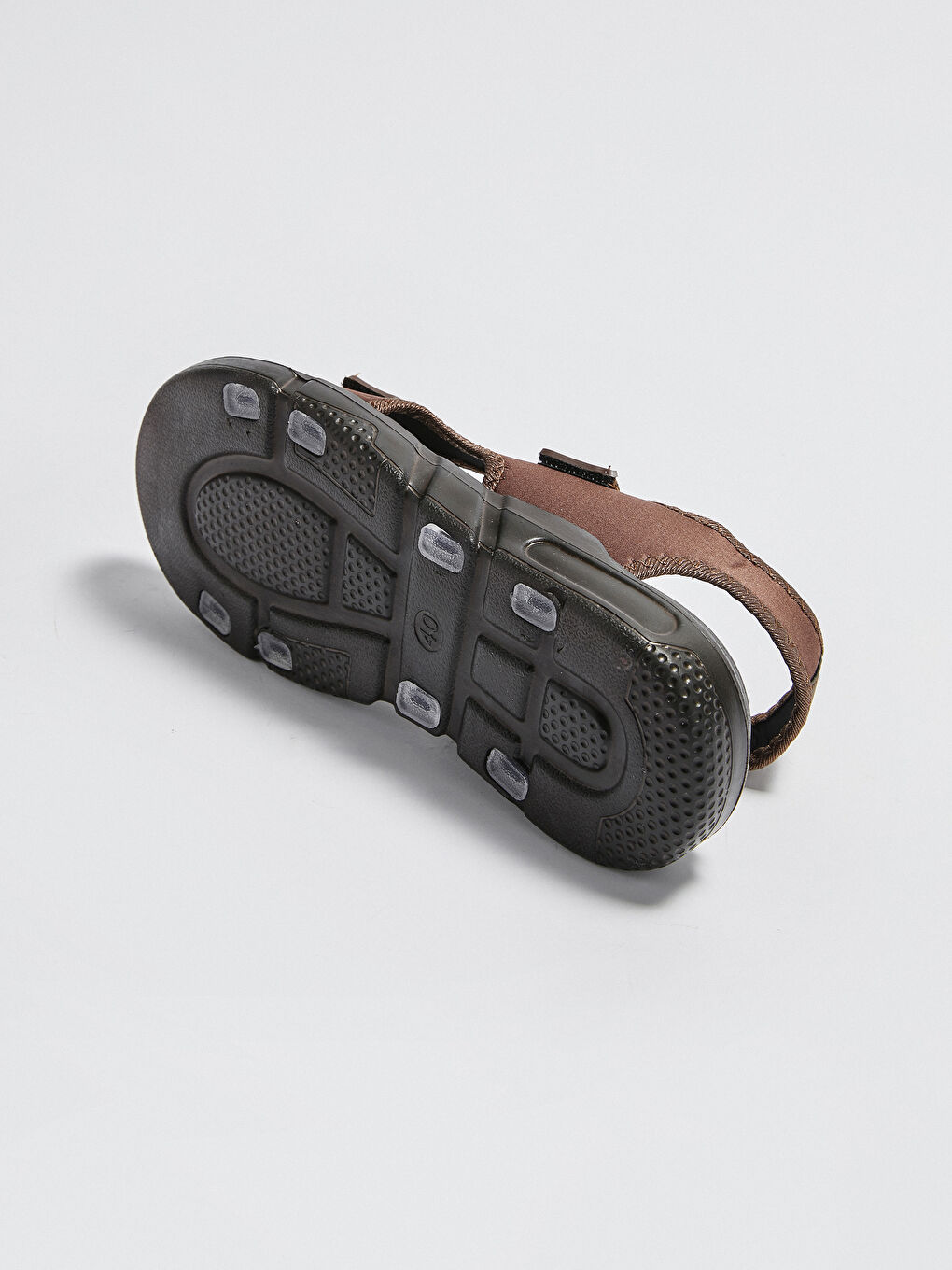 Kahverengi Erkek Çift Bantlı Cırt Cırtlı Sandalet-4