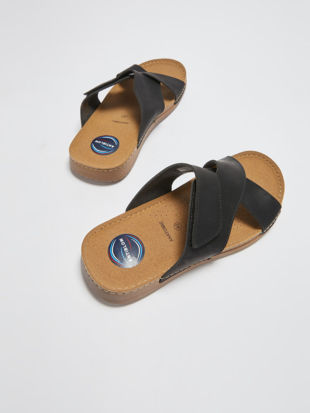 Siyah Çapraz Bantlı Erkek Terlik-3