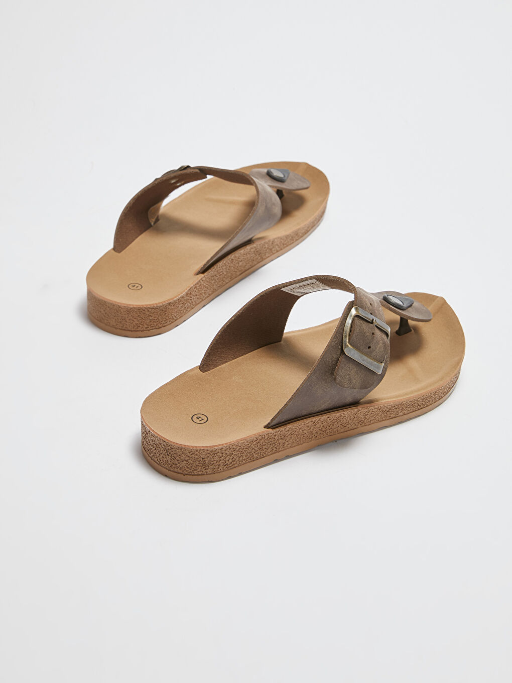 Kahverengi Toka Detaylı Erkek Parmak Arası Terlik-3