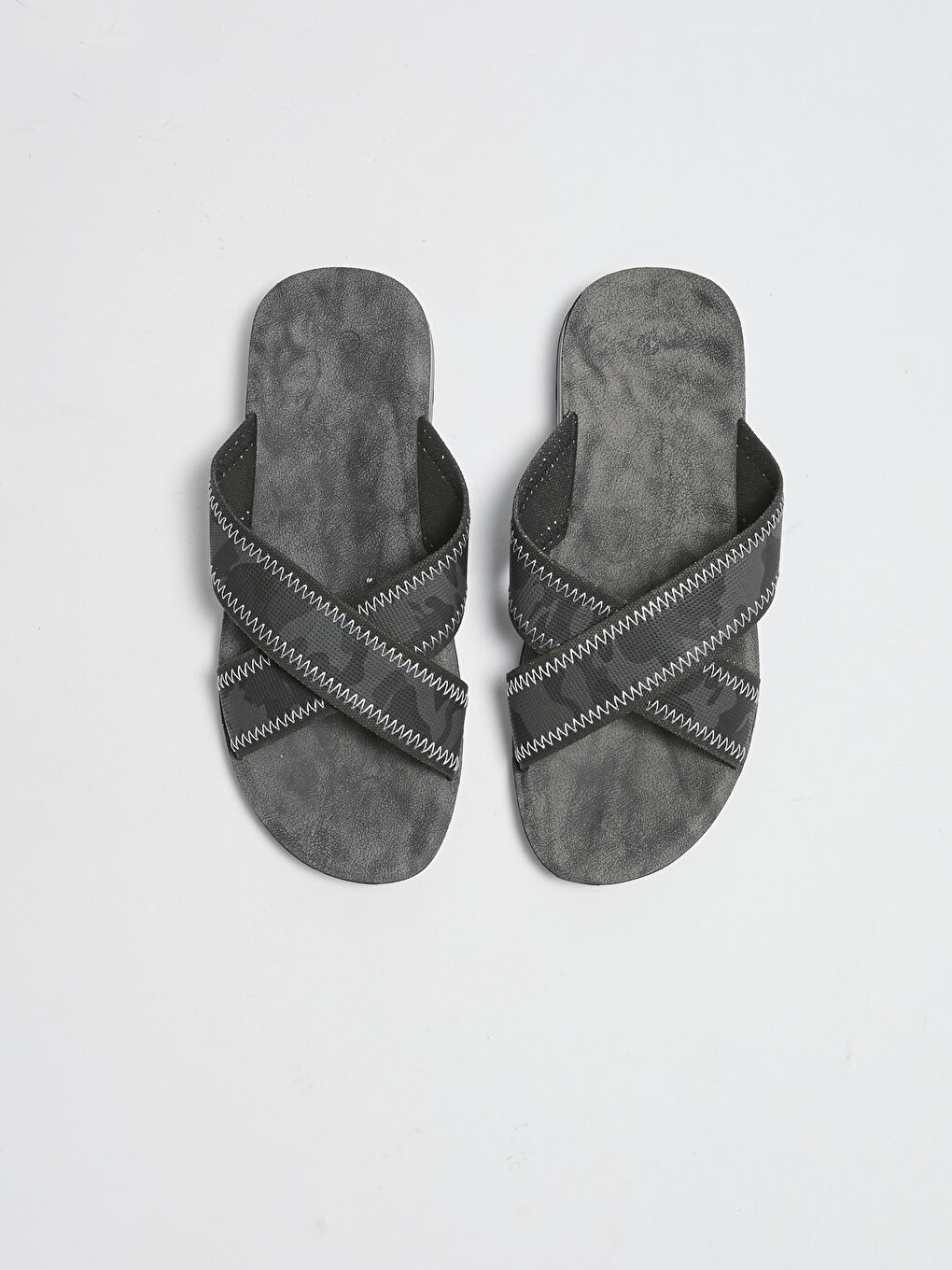 Antrasit Çapraz Bantlı Erkek Terlik-2