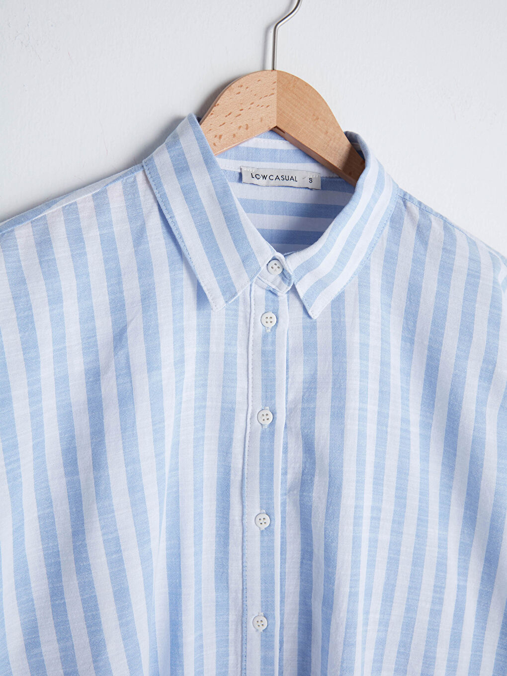 Button-Down Striped Long Sleeve Oversized Poplin Women's Shirt-7