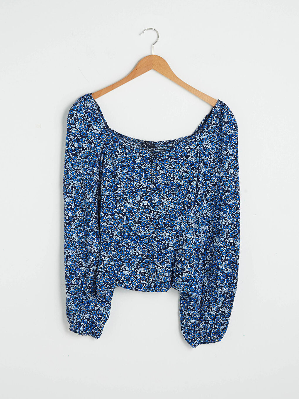 بلوزة ياقة مربعة مُزهر كم طويل نبيتي للسيدات-6