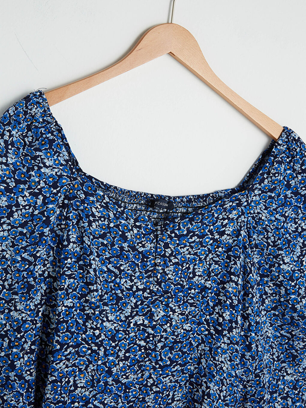 بلوزة ياقة مربعة مُزهر كم طويل نبيتي للسيدات-7